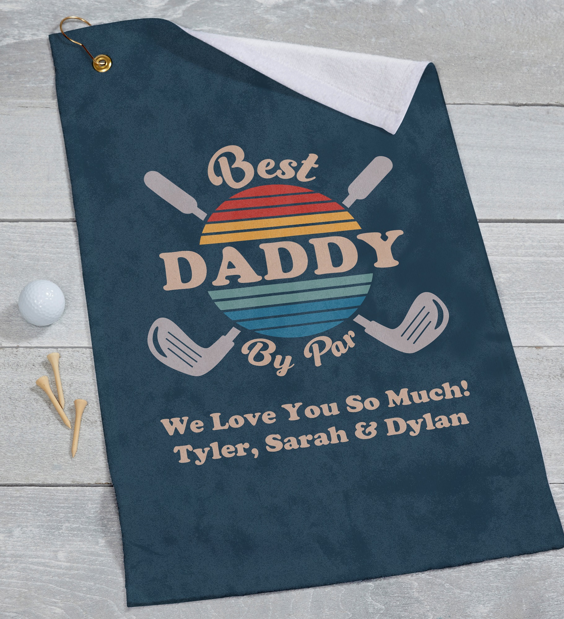 Best Dad By Par Personalized Golf Towel